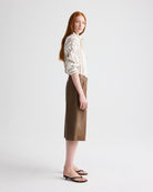 PANTS/SHORTS Leather Pull on Cropped Short in Tobacco TWP