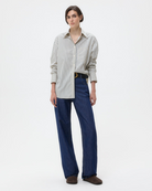 BLOUSES/SHIRTS/TOPS Big Joe Striped Shirt in Ivory and Cilantro TWP