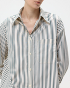 BLOUSES/SHIRTS/TOPS Big Joe Striped Shirt in Ivory and Cilantro TWP