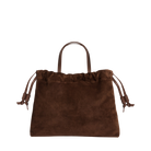 HANDBAGS Mini Asisi Tote in Chocolate Suede Lemiz