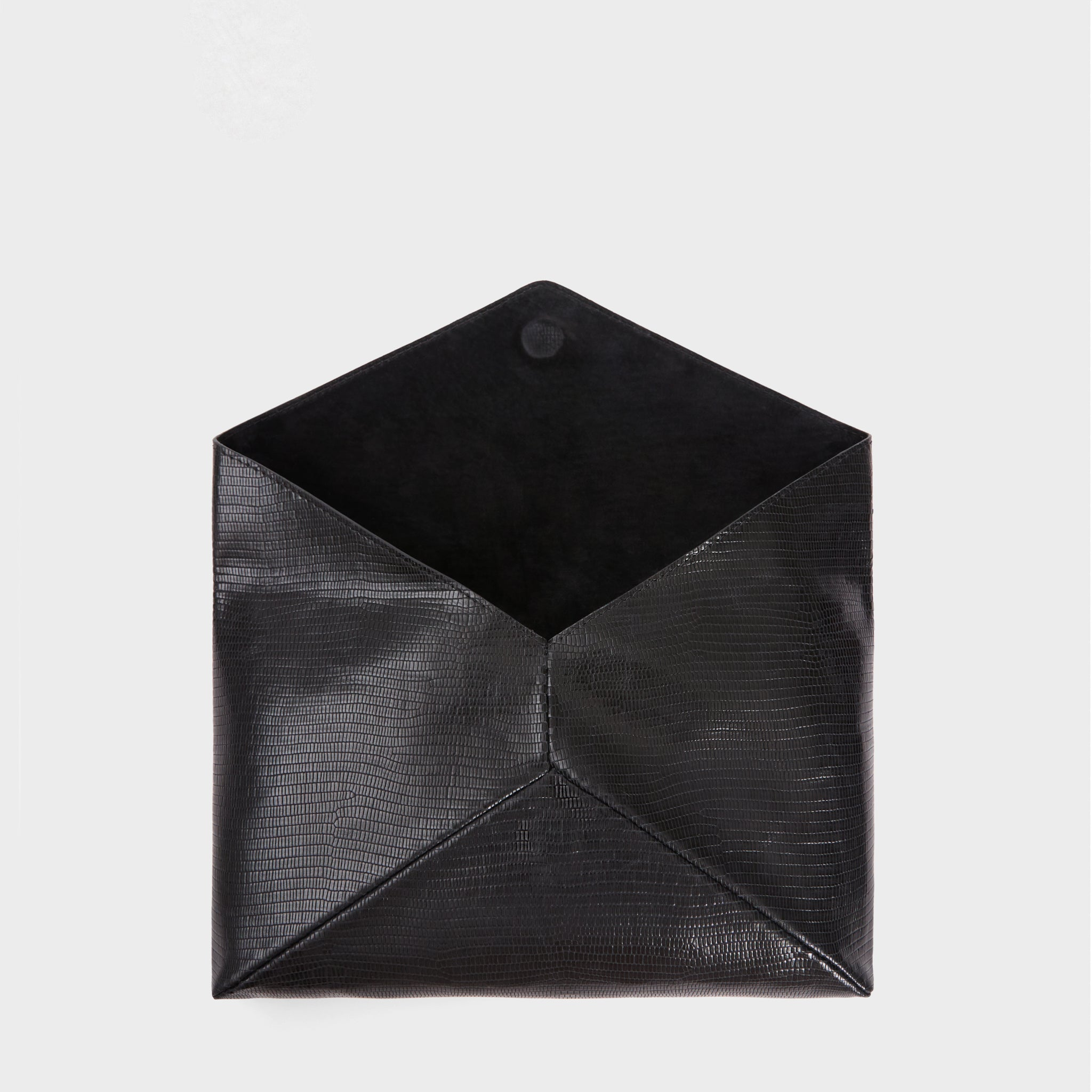 HANDBAGS Valentina Clutch in Black Lizard Lemiz