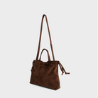 HANDBAGS Mini Asisi Tote in Chocolate Suede Lemiz