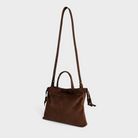 HANDBAGS Mini Asisi Tote in Chocolate Suede Lemiz
