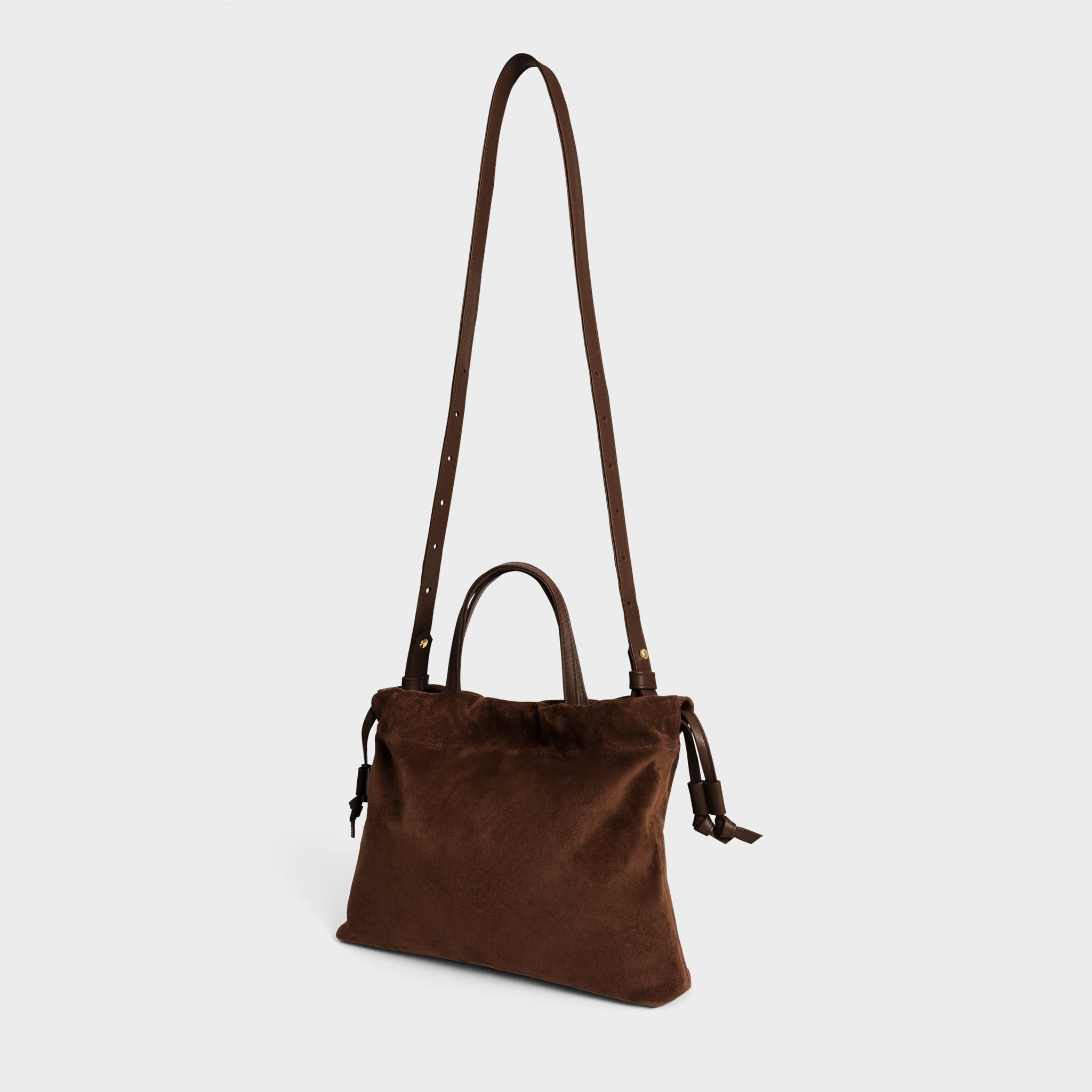 HANDBAGS Mini Asisi Tote in Chocolate Suede Lemiz