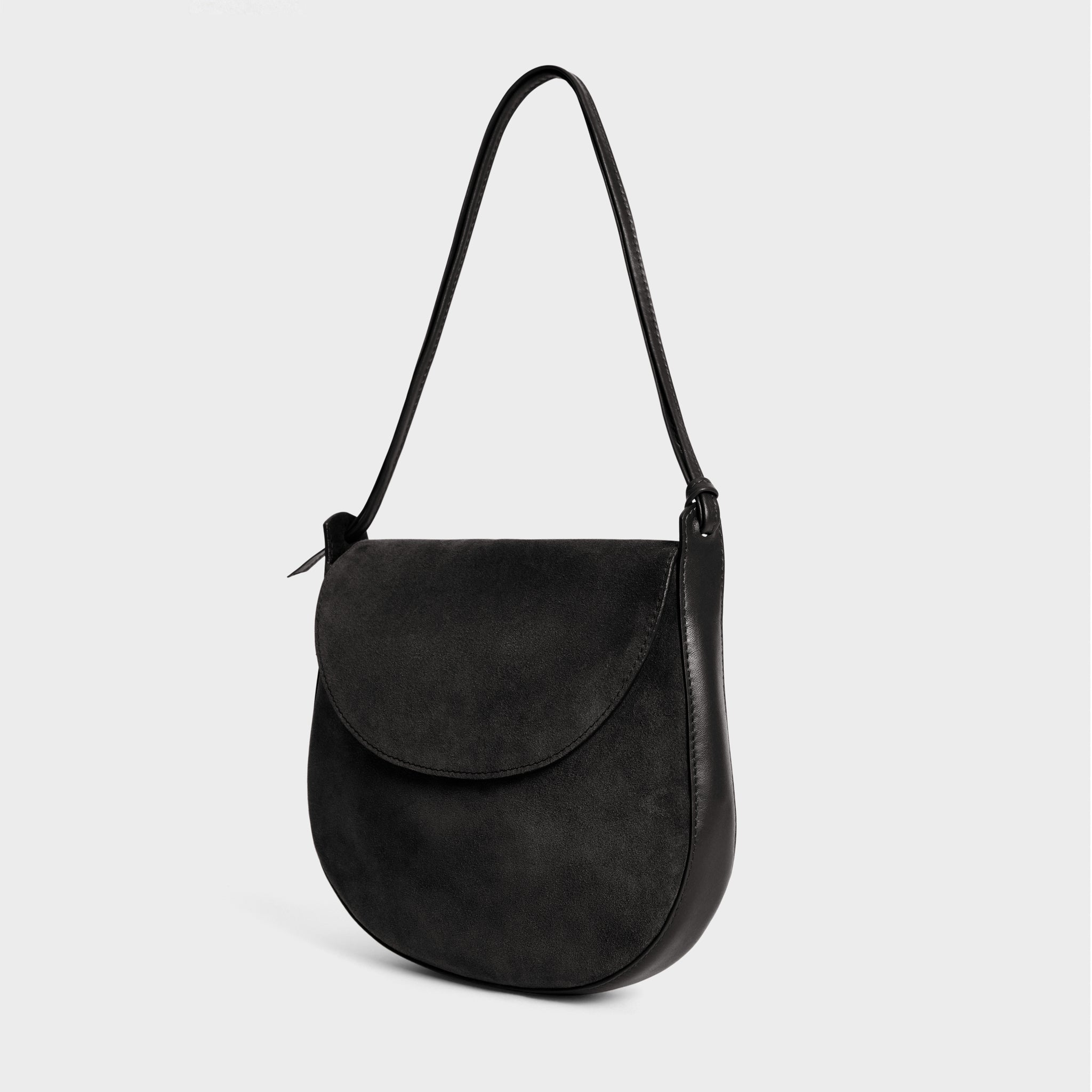 HANDBAGS Juliette Shoulder Bag in Black Suede Lemiz