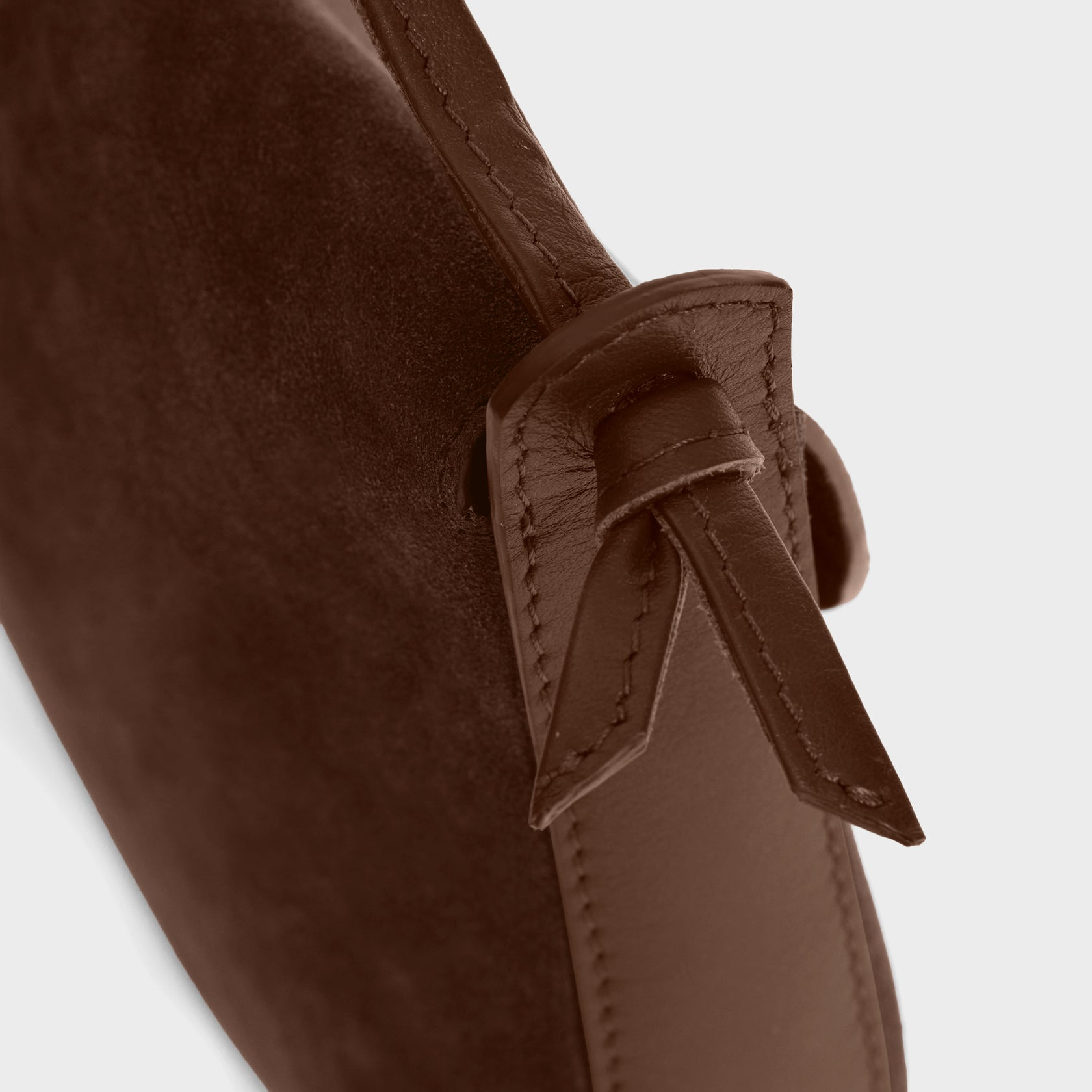 HANDBAGS Juliette Shoulder Bag in Chocolate Suede Lemiz