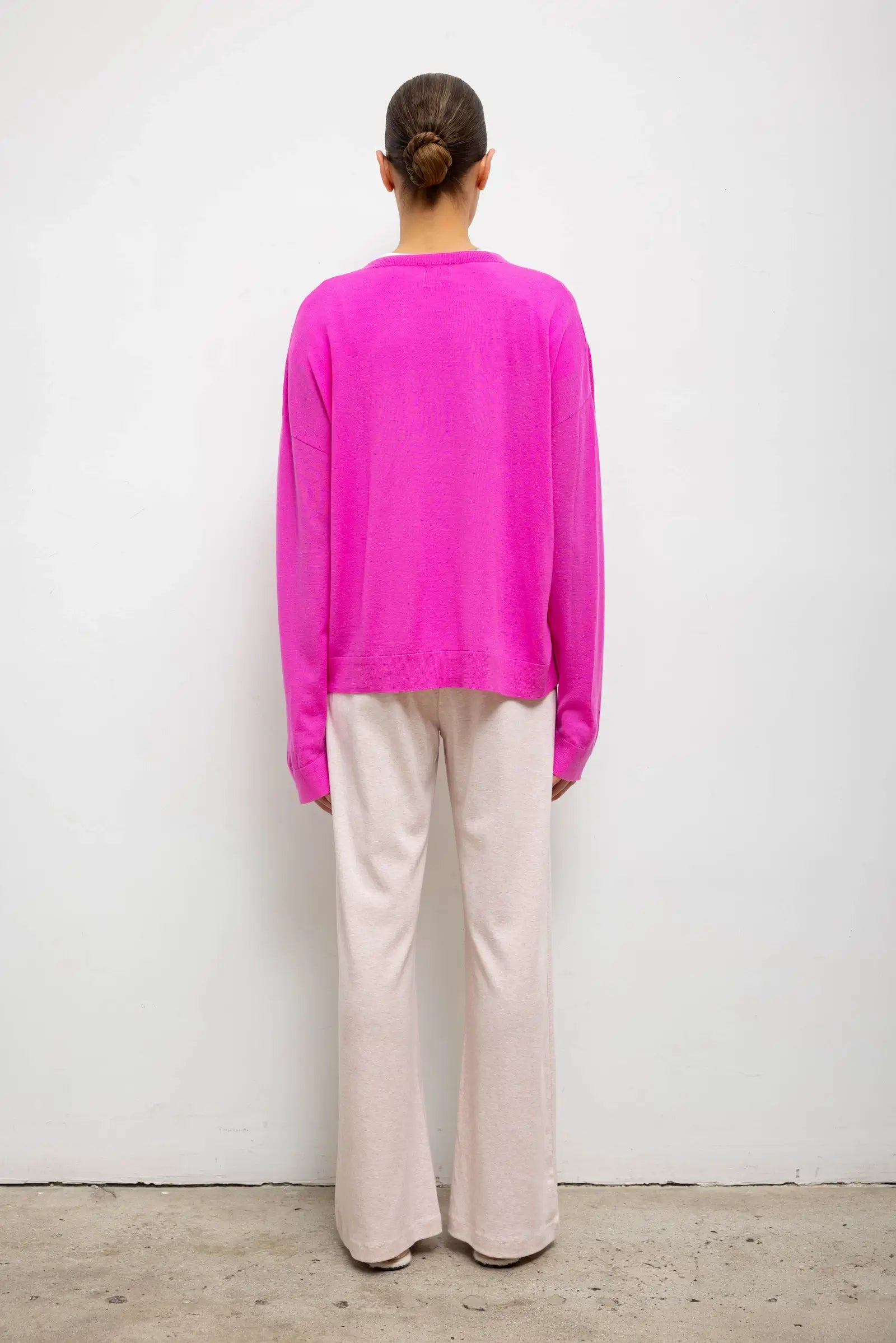 SWEATERS James Oversized Crewneck in Azelea Leset
