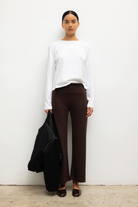 TEES/TANKS Margo Long Sleeve Tee in White Leset