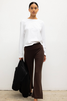 TEES/TANKS Margo Long Sleeve Tee in White Leset