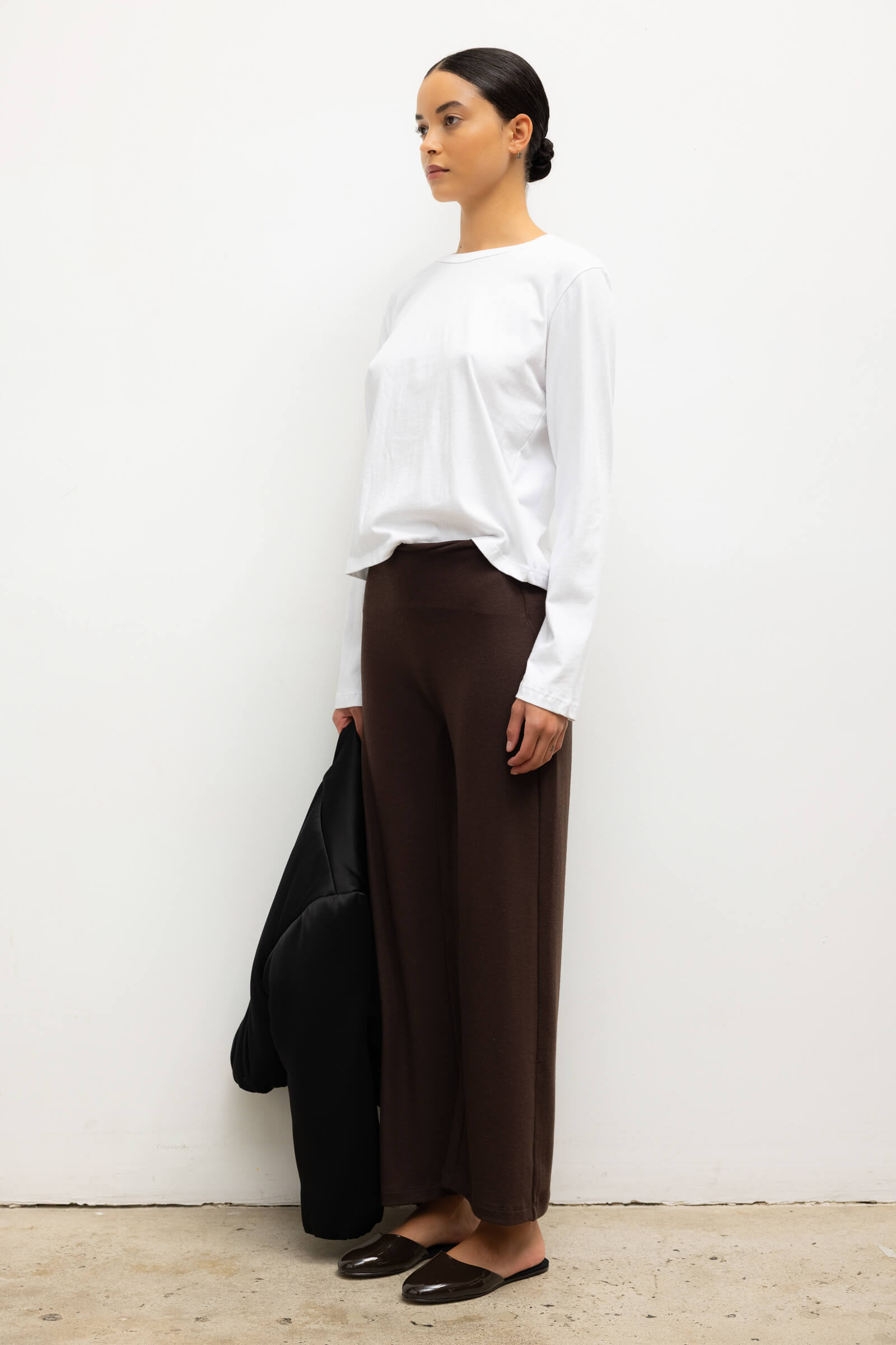 TEES/TANKS Margo Long Sleeve Tee in White Leset