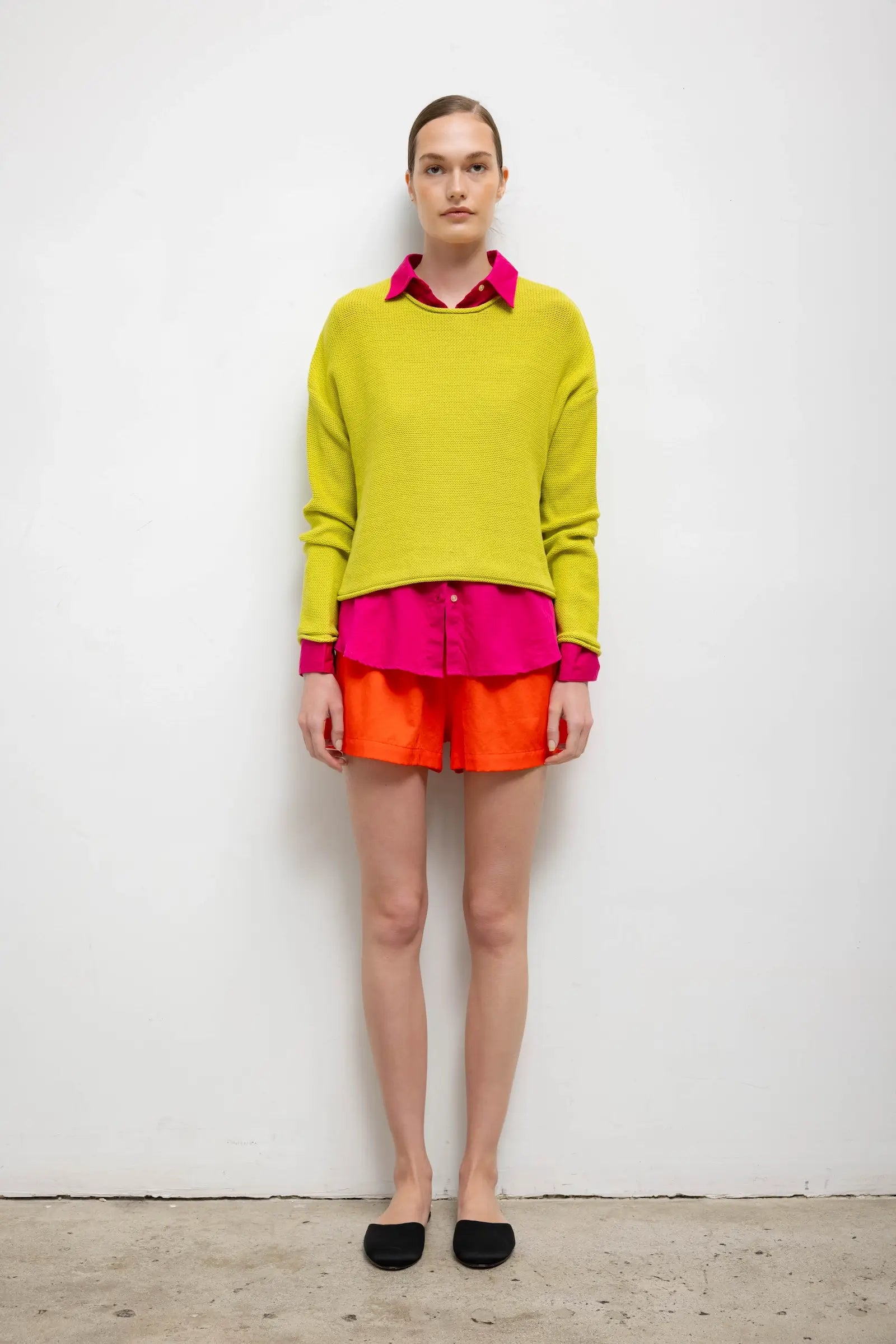 SWEATERS Mae Crewneck in Chartreuse Leset