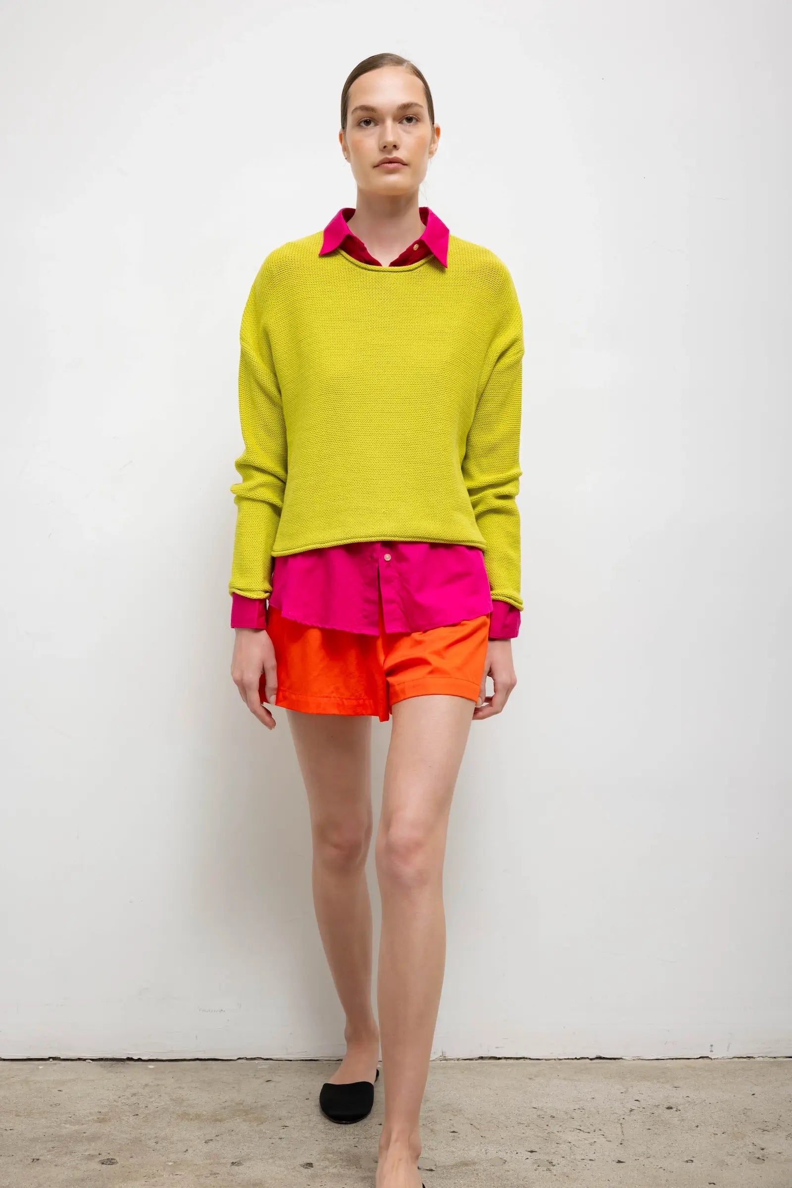 SWEATERS Mae Crewneck in Chartreuse Leset