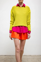 SWEATERS Mae Crewneck in Chartreuse Leset