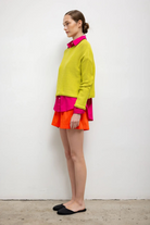 SWEATERS Mae Crewneck in Chartreuse Leset