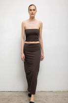 SKIRTS Milo Reversible Midi Skirt in Hickory & Daffodil Leset