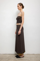 SKIRTS Milo Reversible Midi Skirt in Hickory & Daffodil Leset