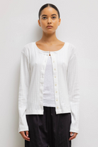 SWEATERS POINTELLE CLASSIC CREW CARDIGAN Leset