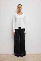 SWEATERS POINTELLE CLASSIC CREW CARDIGAN Leset