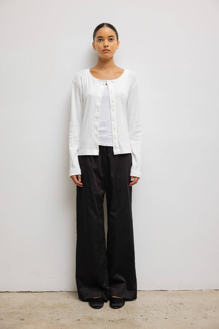 SWEATERS POINTELLE CLASSIC CREW CARDIGAN Leset