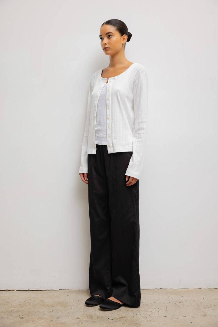 SWEATERS POINTELLE CLASSIC CREW CARDIGAN Leset