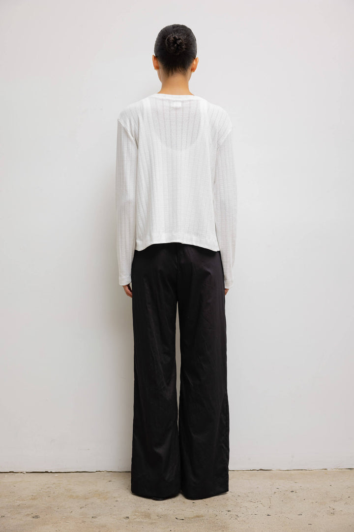 SWEATERS POINTELLE CLASSIC CREW CARDIGAN Leset
