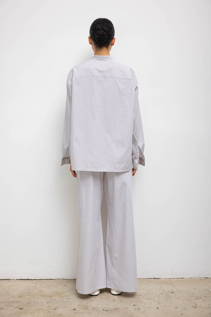 PANTS/SHORTS Yoshi Wide Leg Boxer Pant in Parchment and Pinot Stripe Leset