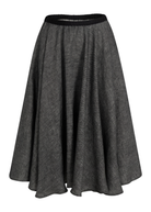 SKIRTS Linen Twill Skirt in Grey Chambray Louiza Babouryan