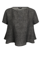 BLOUSES/SHIRTS/TOPS Linen Twill Top in Grey Chambray Louiza Babouryan