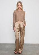 PANTS/SHORTS Silk Satin Everywhere Pant in Beige Enza Costa