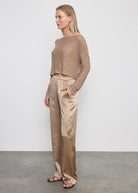 PANTS/SHORTS Silk Satin Everywhere Pant in Beige Enza Costa