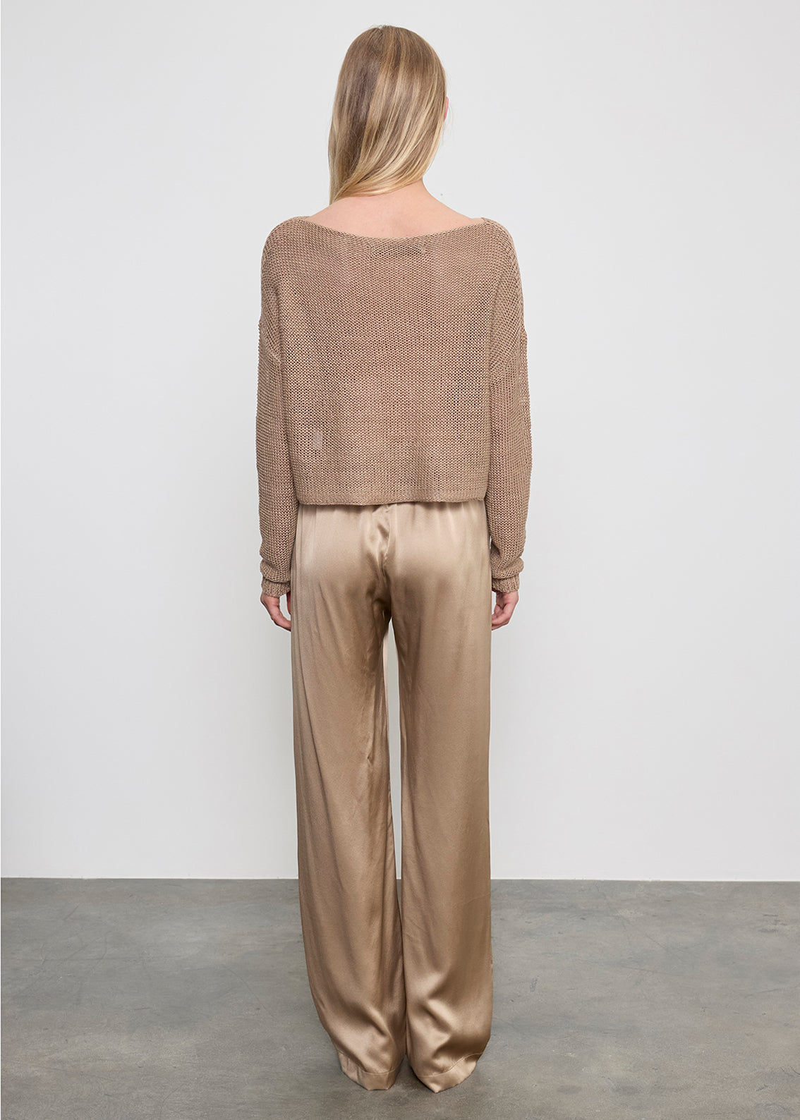 PANTS/SHORTS Silk Satin Everywhere Pant in Beige Enza Costa