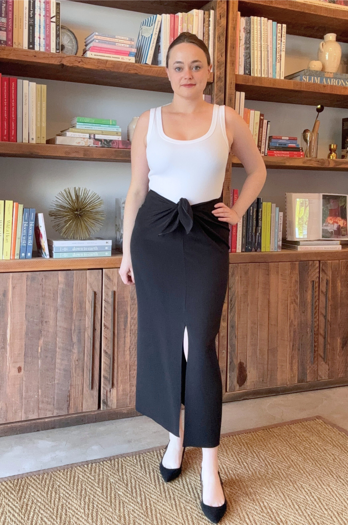 SKIRTS Long Sarong Skirt in Black Peter Cohen