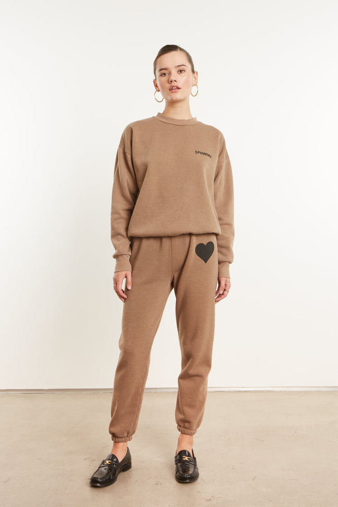 Tops SPRWMN Tiny Logo Sweatshirt in Camel Sprwmn