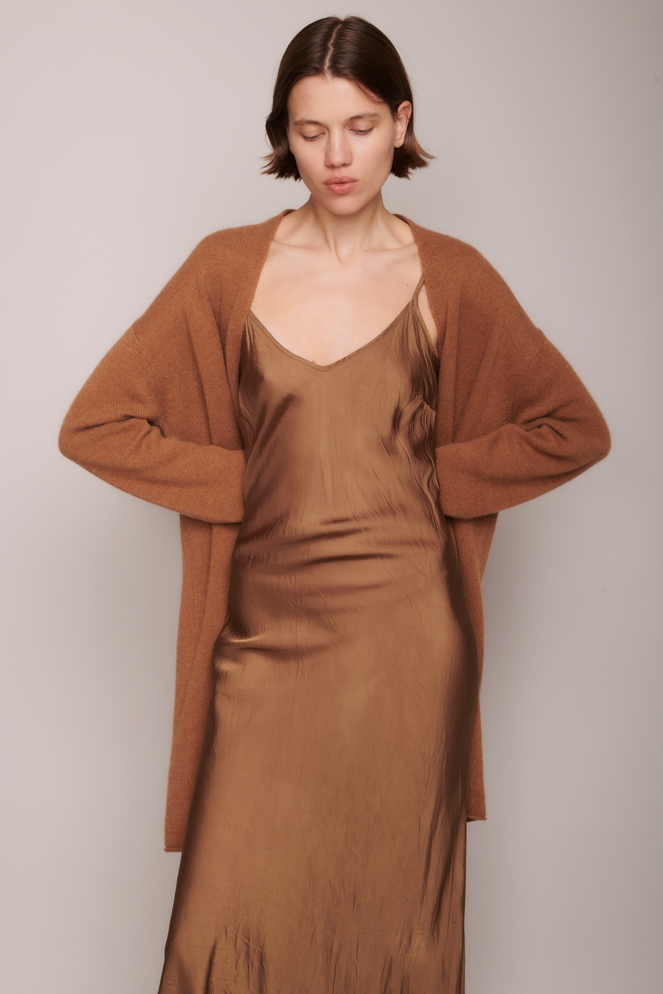 Sweaters Organic by John Patrick Open Cardigan in Vicuna Organic by John Patrick