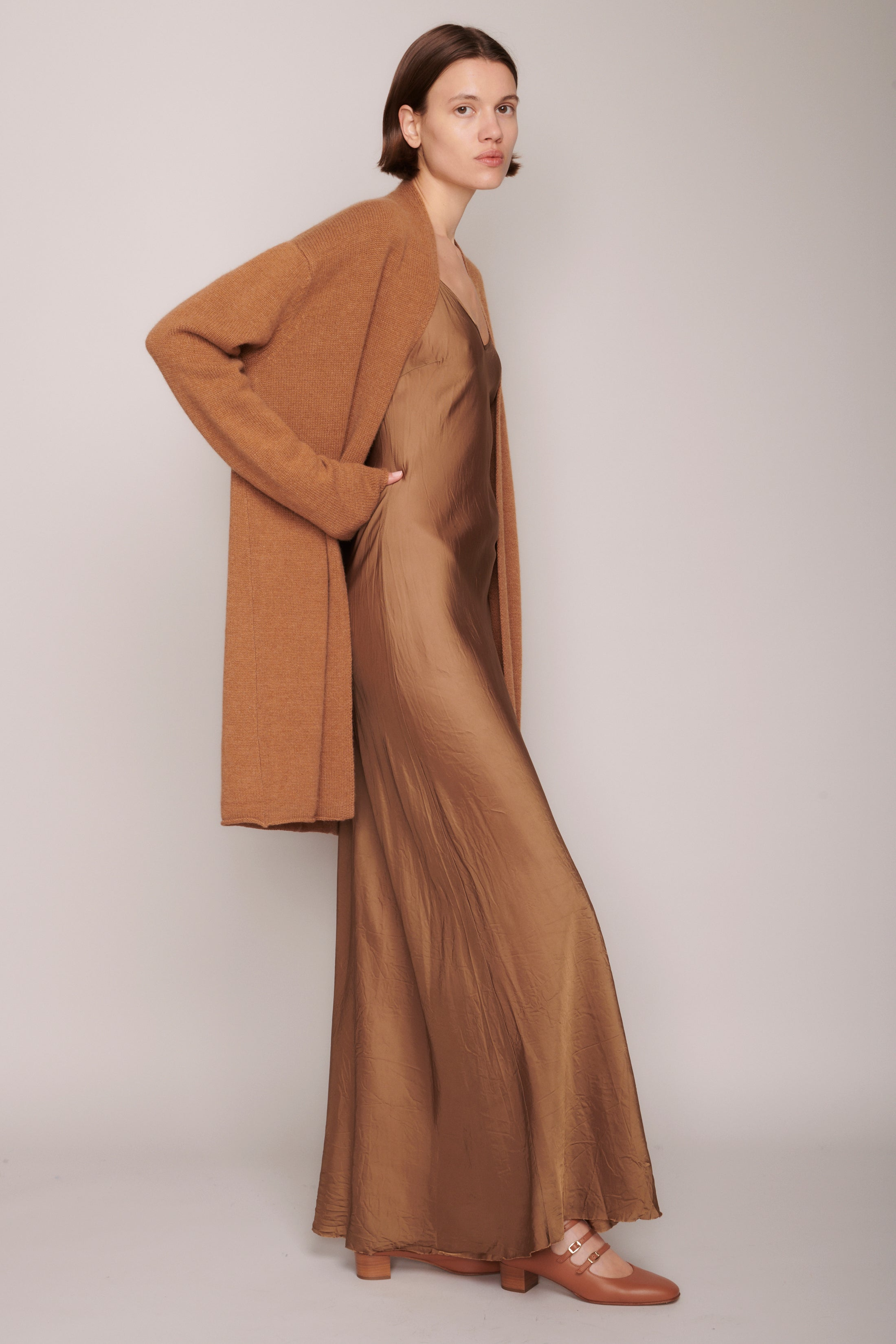 Sweaters Organic by John Patrick Open Cardigan in Vicuna Organic by John Patrick