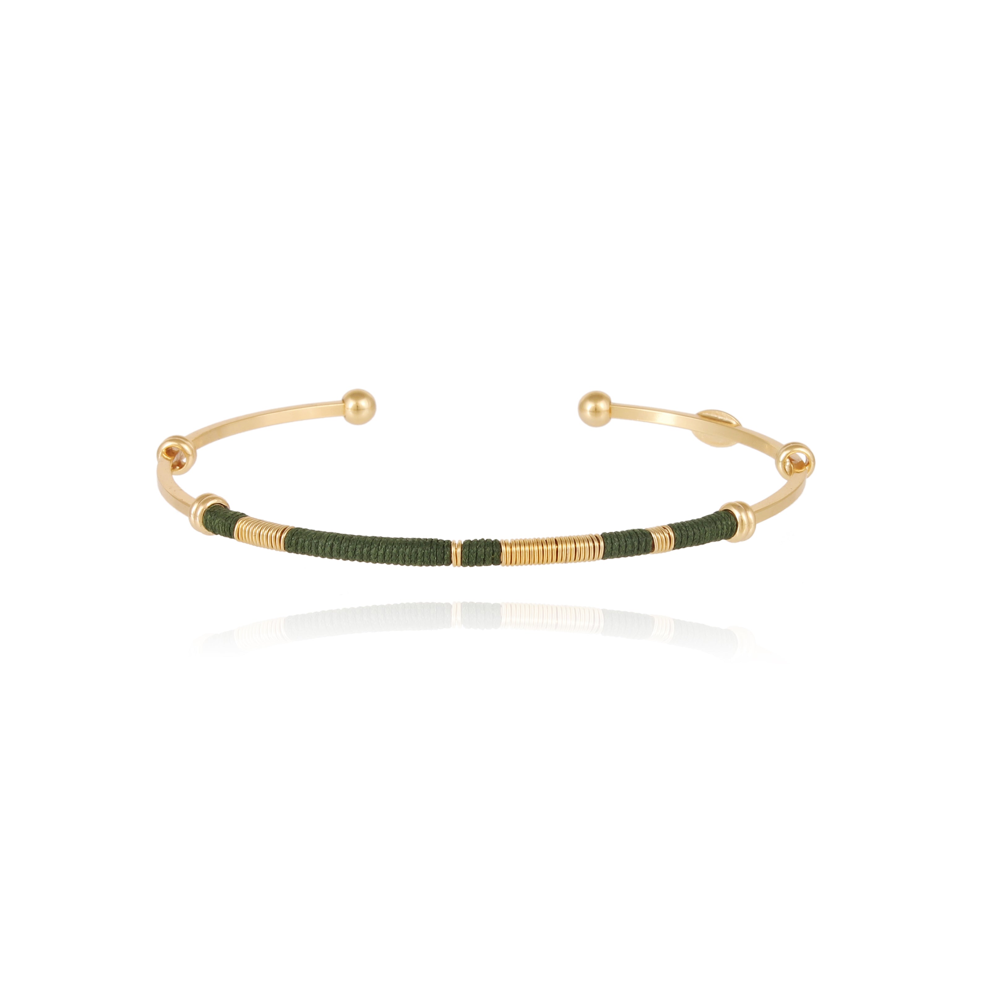 FASHION JEWELRY ZANZIBAR BRACELET IN OLIVE GREEN GAS Bijoux