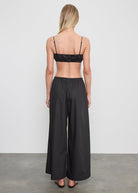 PANTS/SHORTS Cotton Cropped Palazzo Pant in Black Enza Costa
