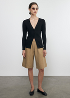 PANTS/SHORTS TWILL BERMUDA SHORT IN FATIGUE Enza Costa
