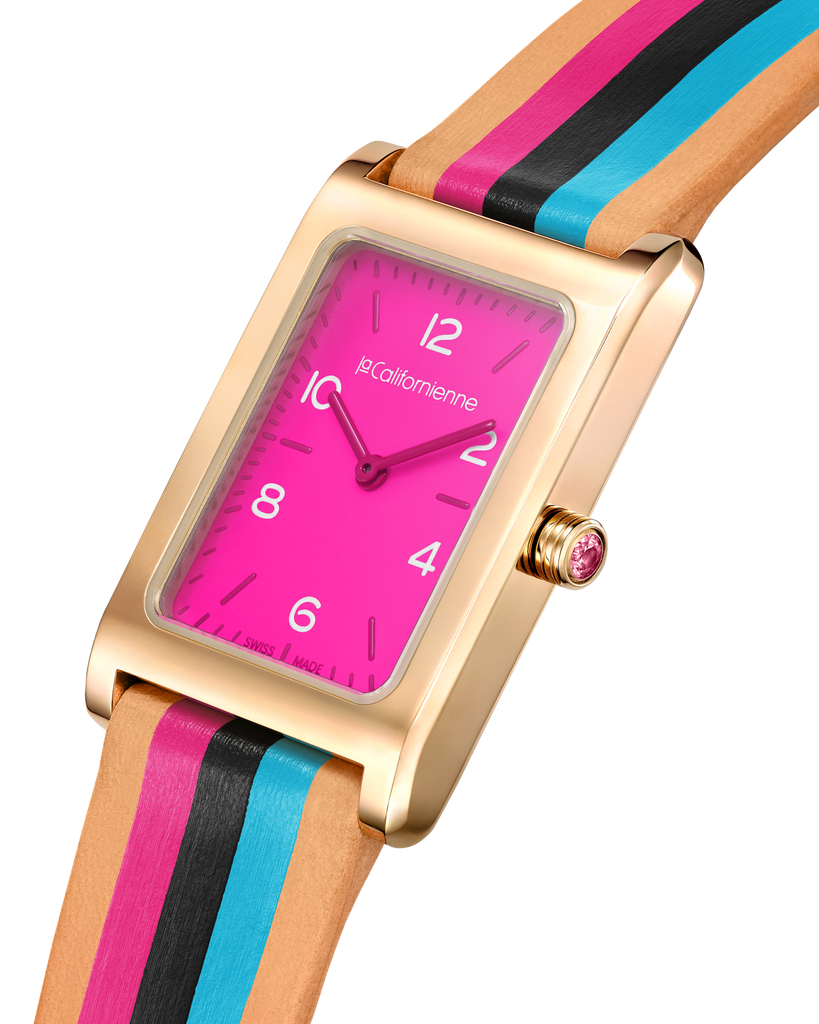 Watches La Californienne Daybreak Watch in Fuchsia, Teal and Black La Californienne