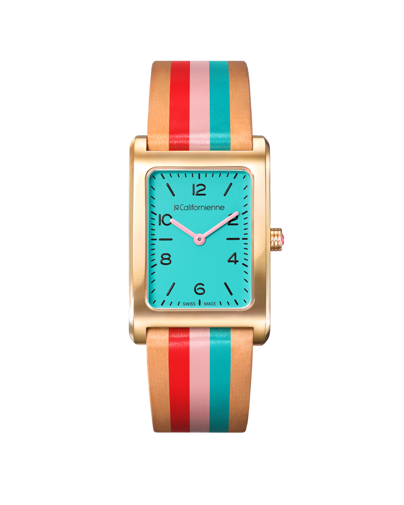 Watches La Californienne Daybreak Watch in Aqua, Red and Pink La Californienne