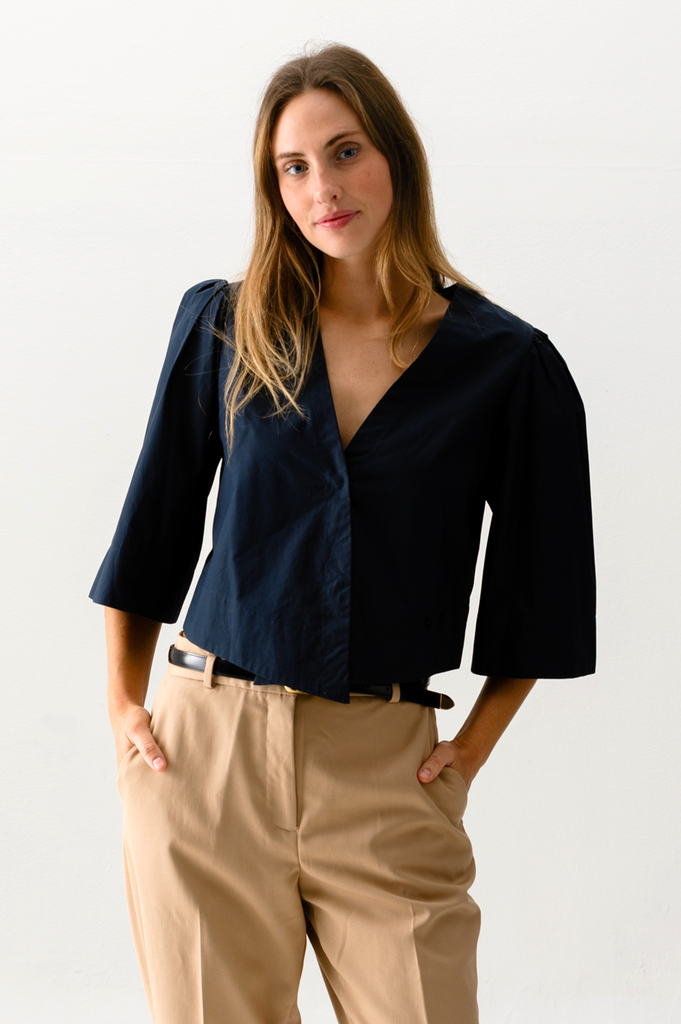 BLOUSES/SHIRTS/TOPS THE LADY SHIRT IN NAVY BLUE WearCissa