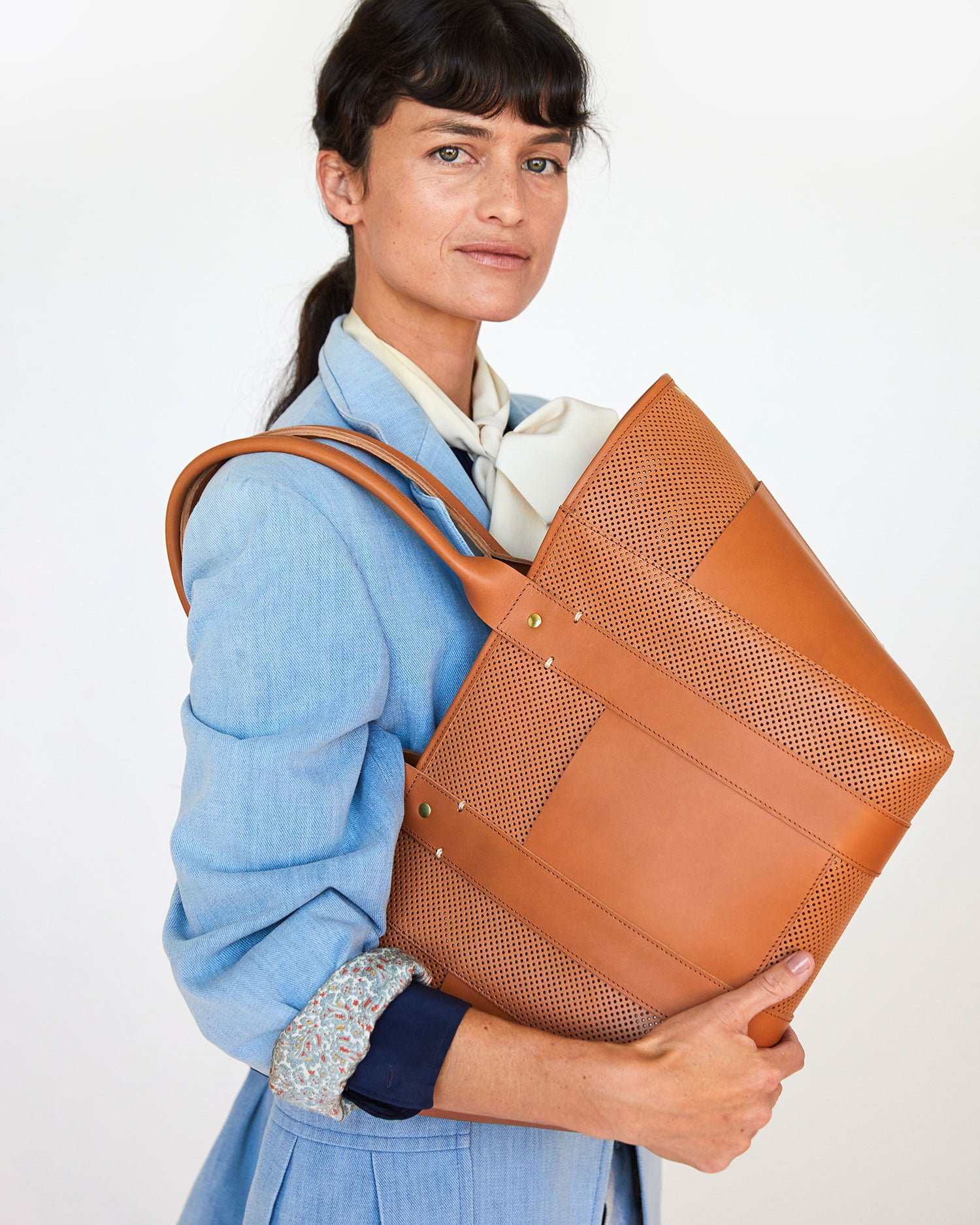 Clare V. Le Box Tote in Brown