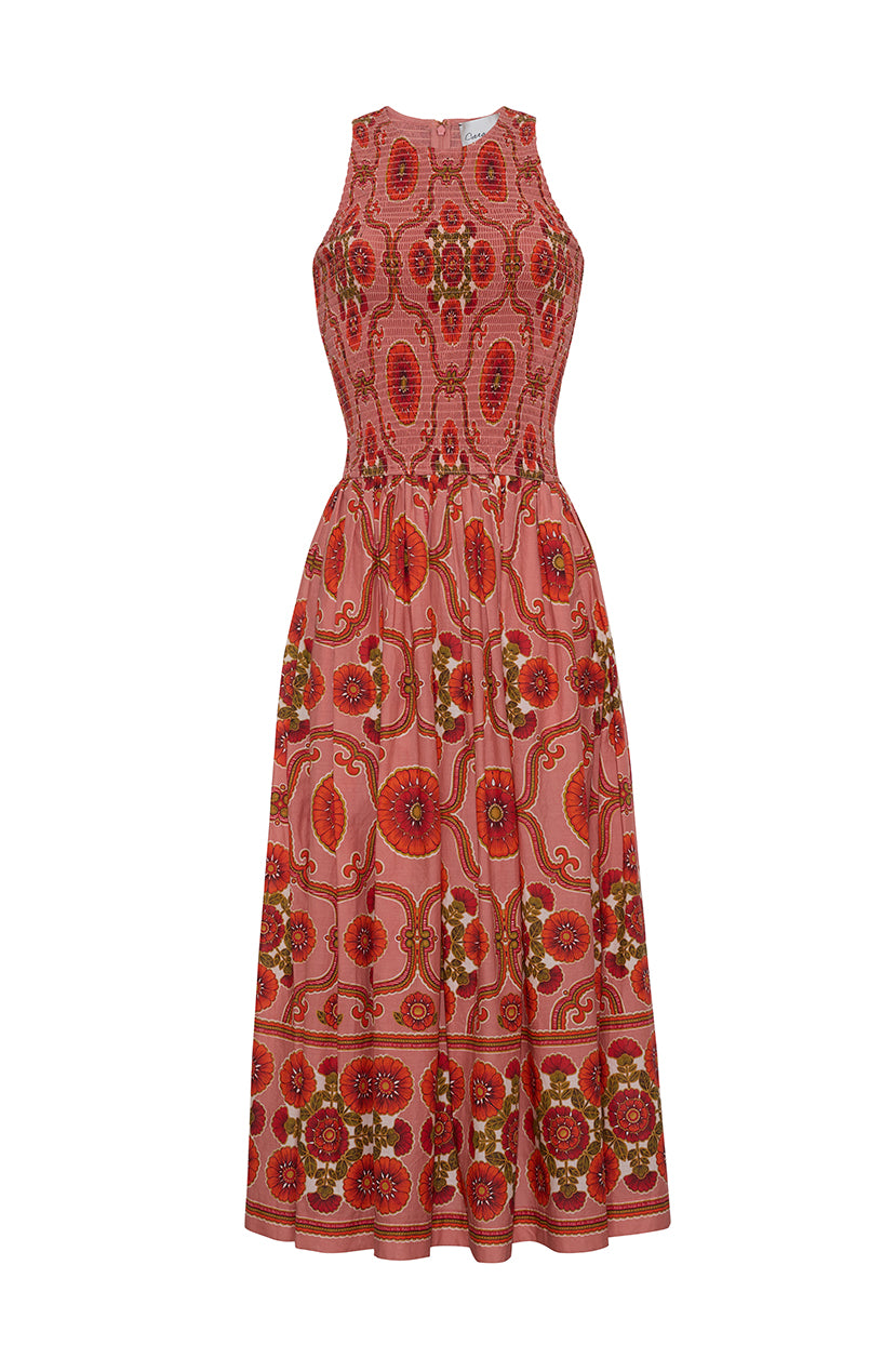 DRESSES/JUMPSUITS Leandra Dress in Mod Floral Brick Cara Cara