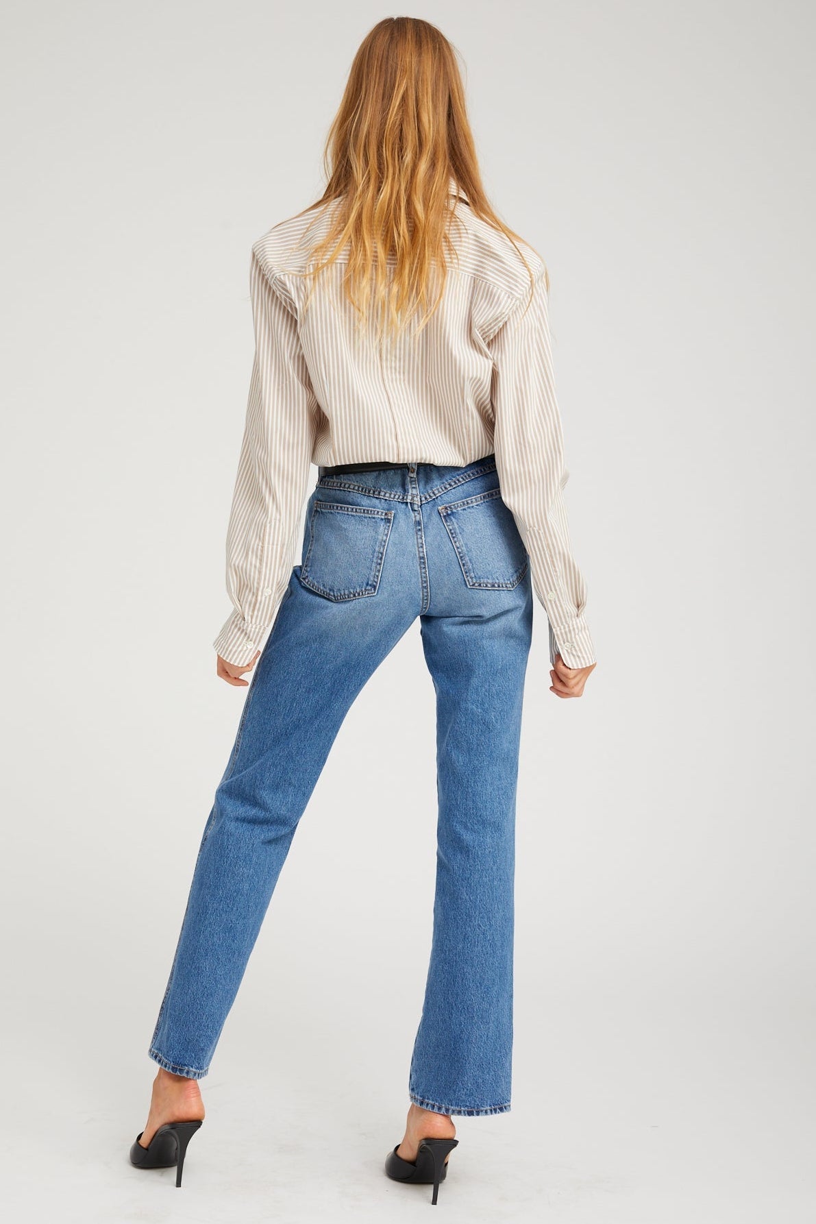 BLOUSES/SHIRTS/TOPS Mara Button Up in Tan Stripes SPRWMN