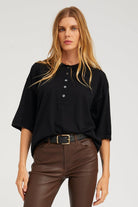BLOUSES/SHIRTS/TOPS Oversized Polo in Black SPRWMN