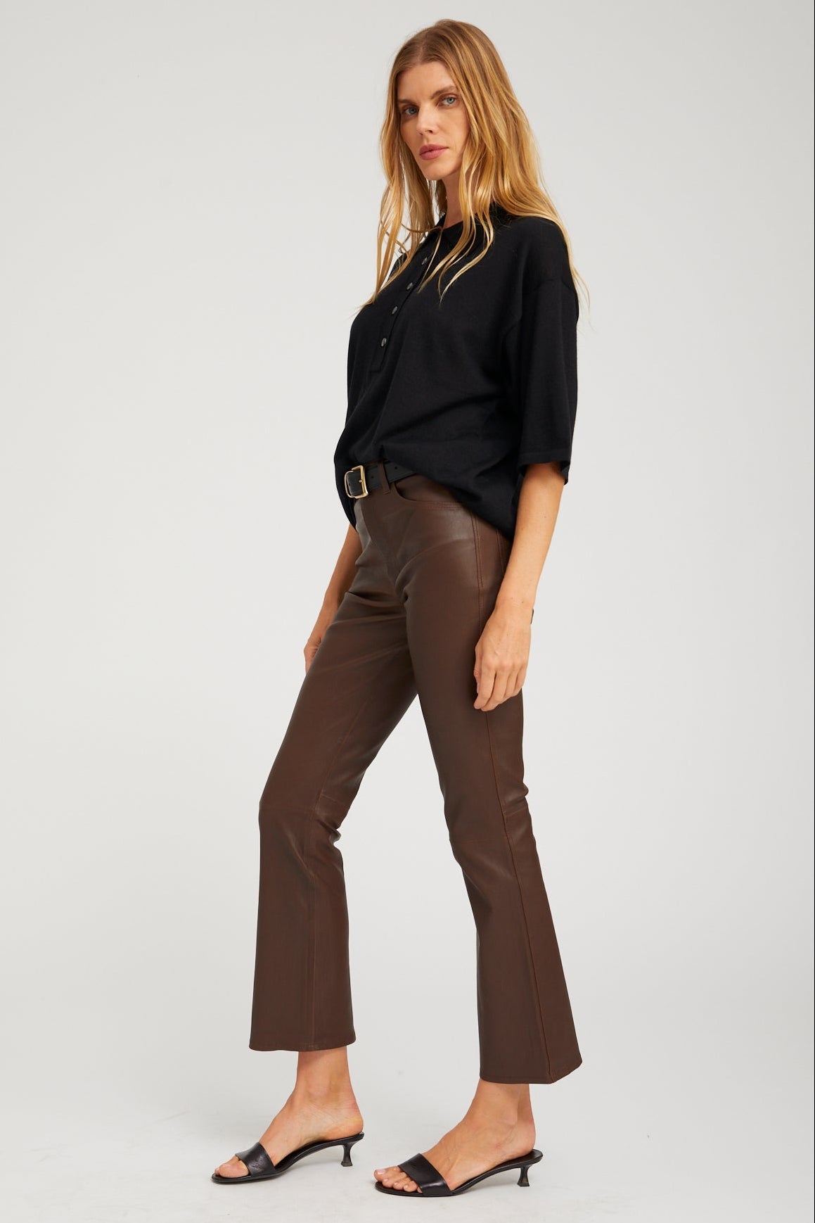 PANTS/SHORTS 5 Pocket Ankle Flare in Milk Chocolate SPRWMN