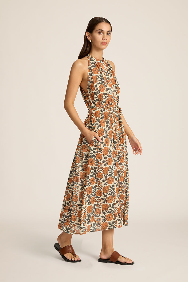 DRESSES/JUMPSUITS Marla Midi Dress in Albenya Dulce Hannah Artwear