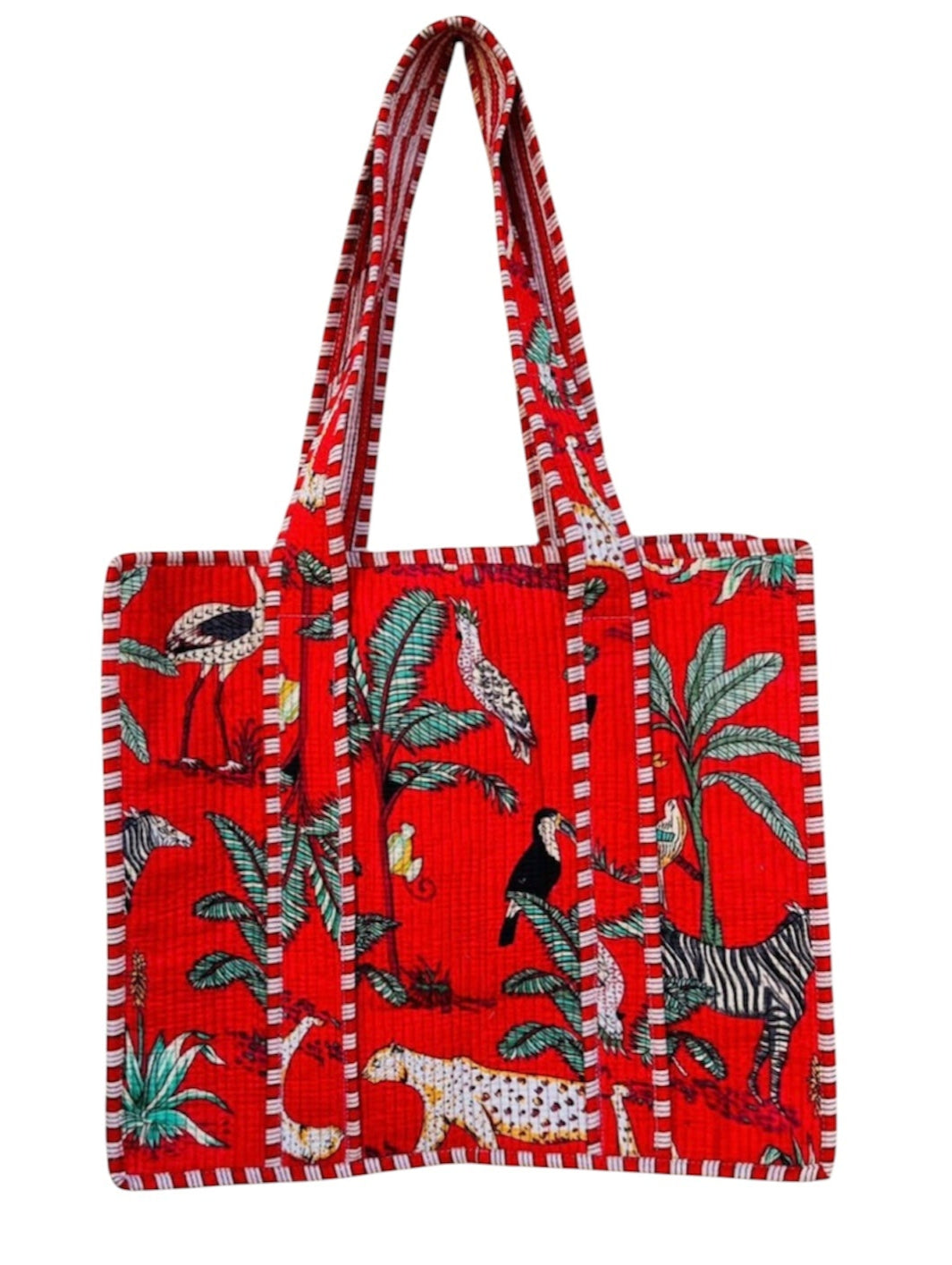 HANDBAGS Jungle Tote in Red Mer St Barth