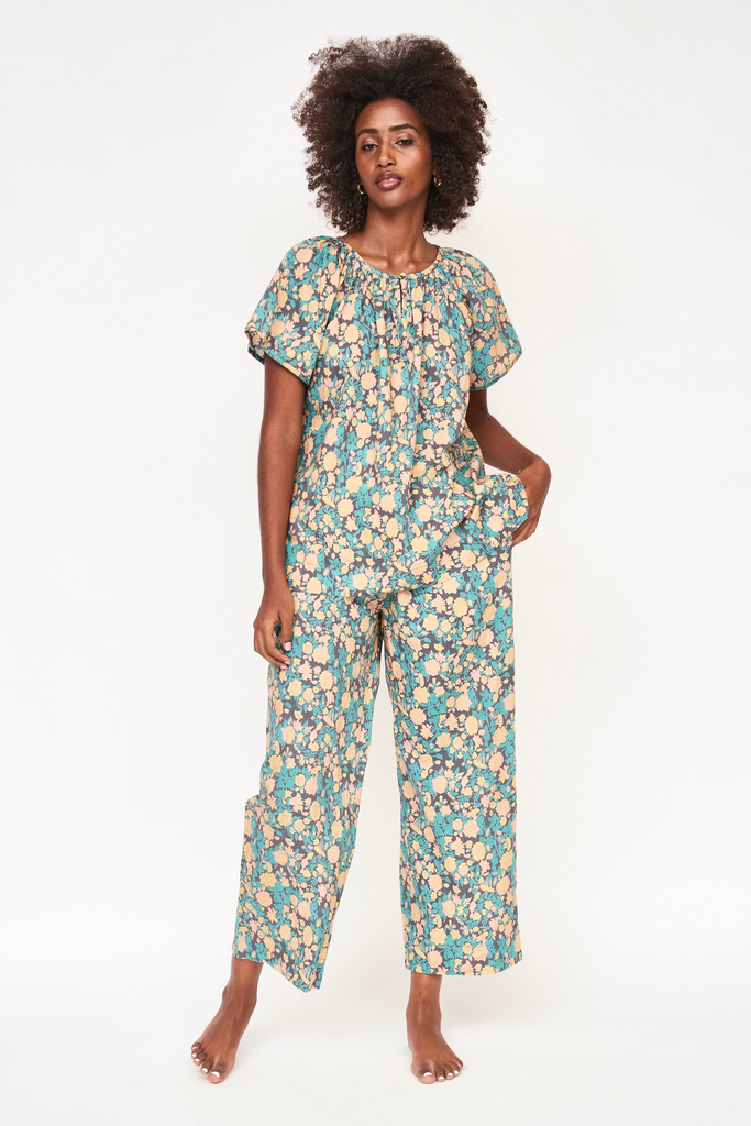 Pajamas Mirth Pajama Pant Set in Onyx Bloom Mirth