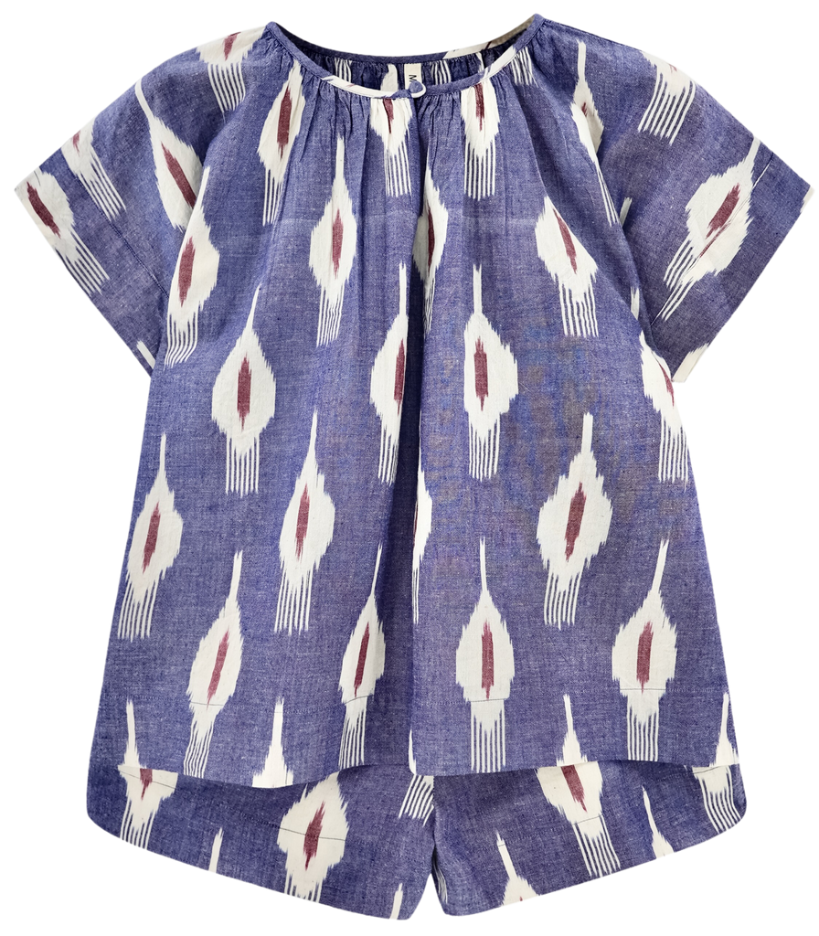 Pajamas Mirth Pajama Short Set in Nautical Ikat Mirth
